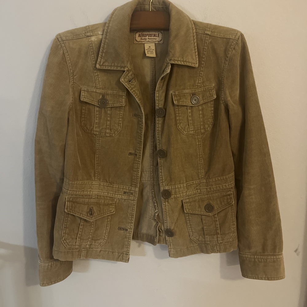 Y2K AEROPOSTALE‎ Brown CORDUROY JACKET 100% Cotton size Small